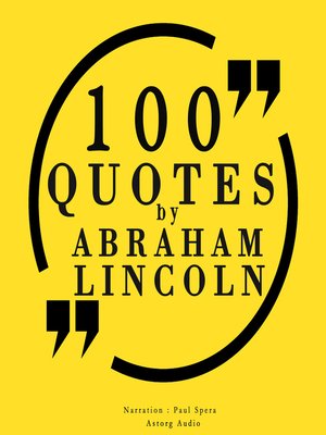 cover image of 100 quotes by Abraham Lincoln